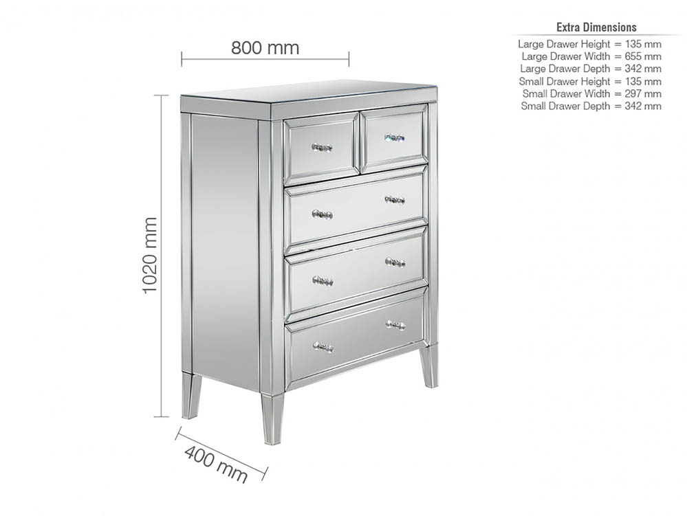 Birlea Birlea Valencia 3 + 2 Chest (Assembled)