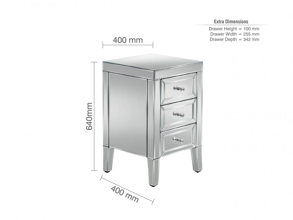 Birlea Birlea Valencia 3 Drawer Bedside (Assembled)