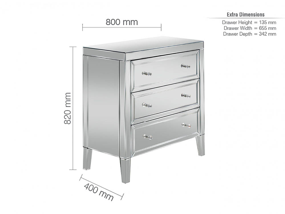 Birlea Birlea Valencia 3 Drawer Chest (Assembled)