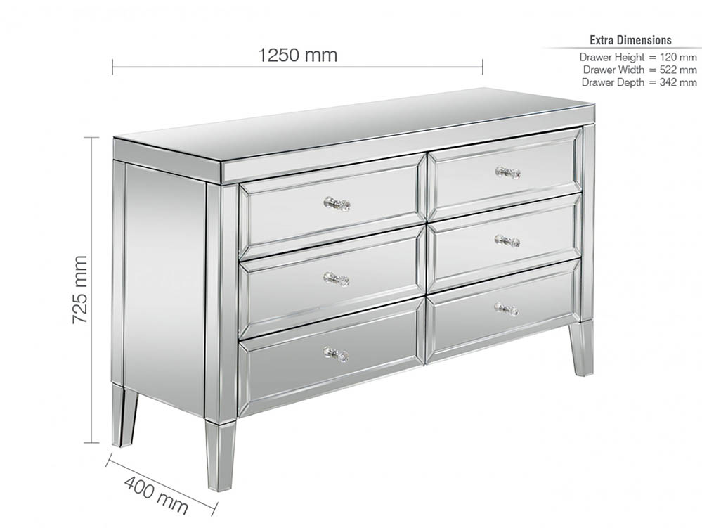 Birlea Birlea Valencia 6 Drawer Chest (Assembled)
