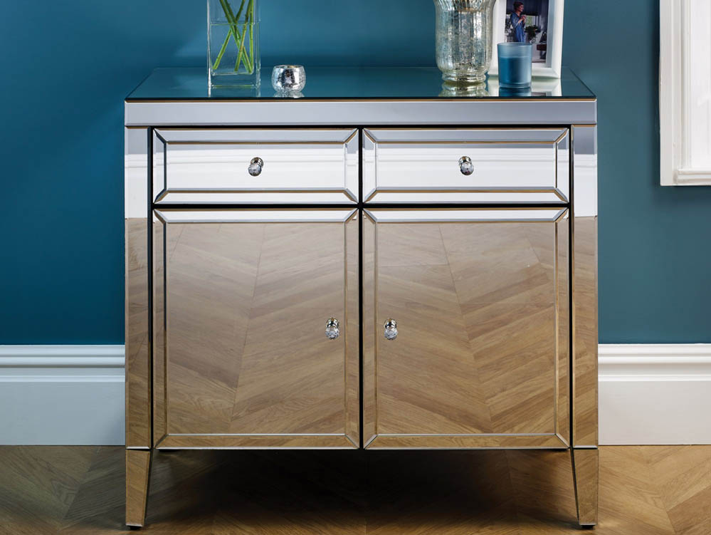 Birlea Birlea Valencia Mirrored 2 Drawer 2 Door Sideboard (Assembled)