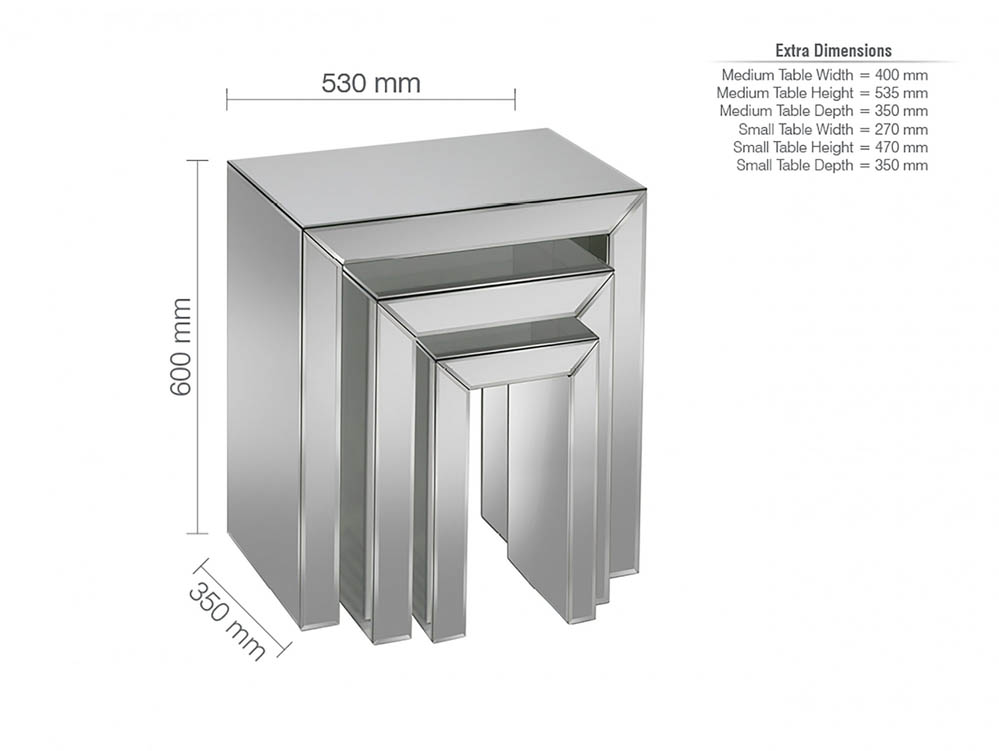 Birlea Birlea Valencia Trio Nest Of Tables (Assembled)