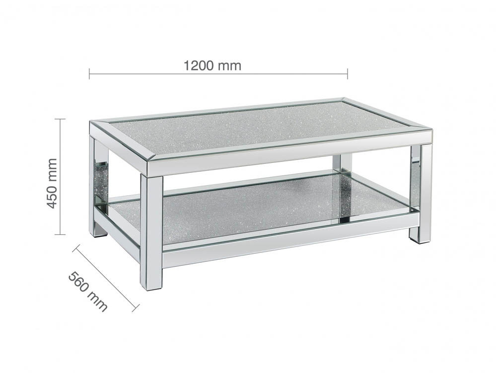 Birlea Birlea Vienna Mirrored Coffee Table (Assembled)