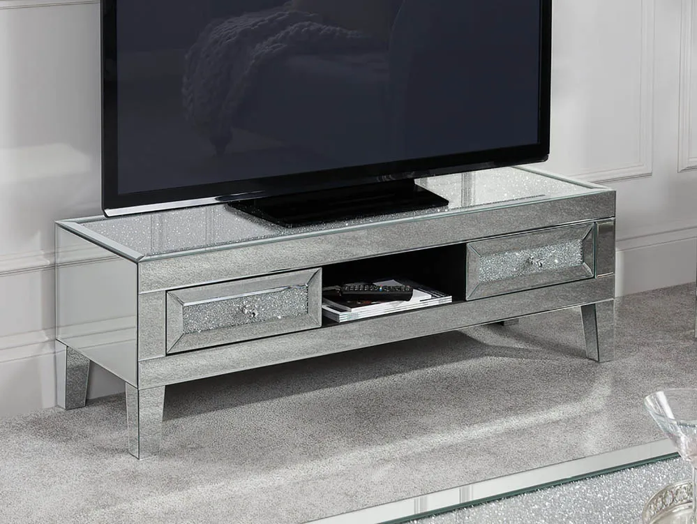 Birlea Furniture & Beds Birlea Vienna Mirrored TV Unit (Assembled)