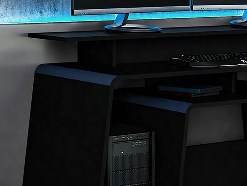 Birlea Birlea Onyx Black and Blue Computer Desk
