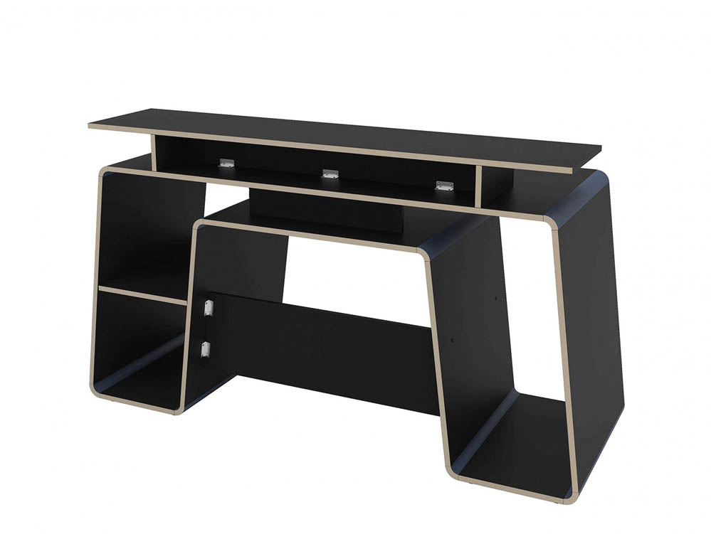 Birlea Birlea Onyx Black and Blue Computer Desk