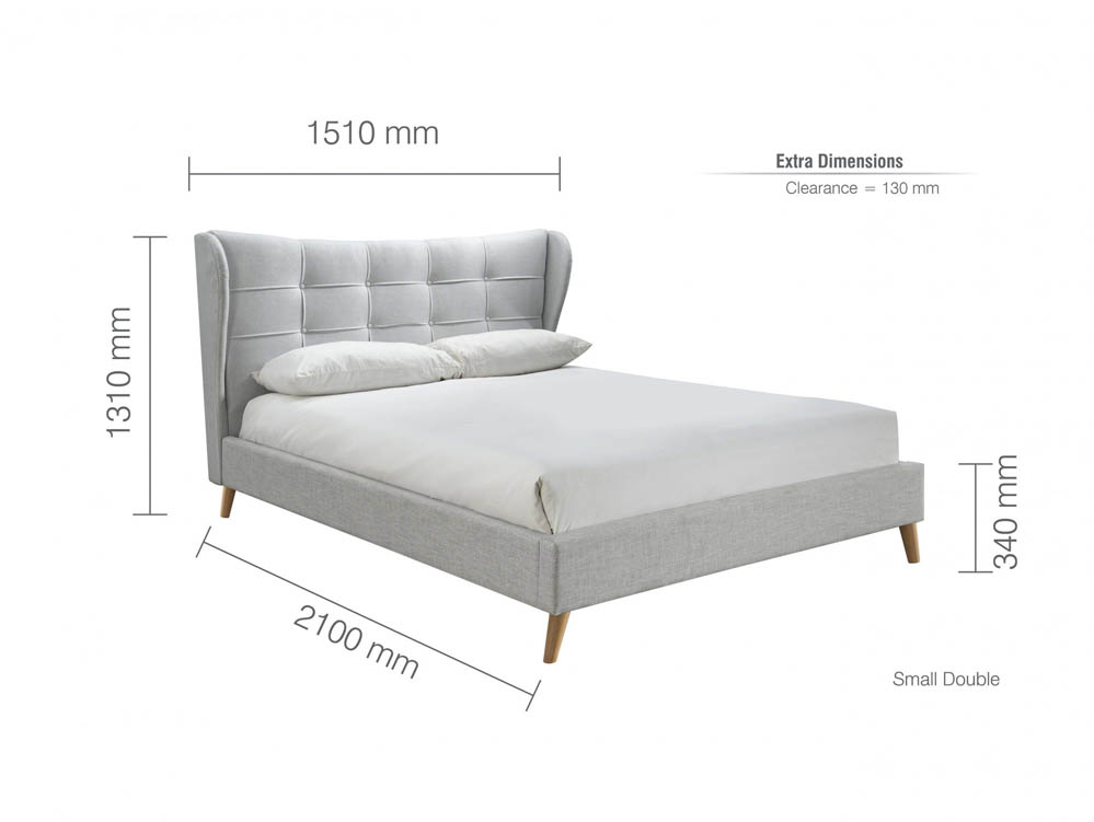 Birlea Birlea Harper 4ft Small Double Dove Grey Upholstered Fabric Bed Frame
