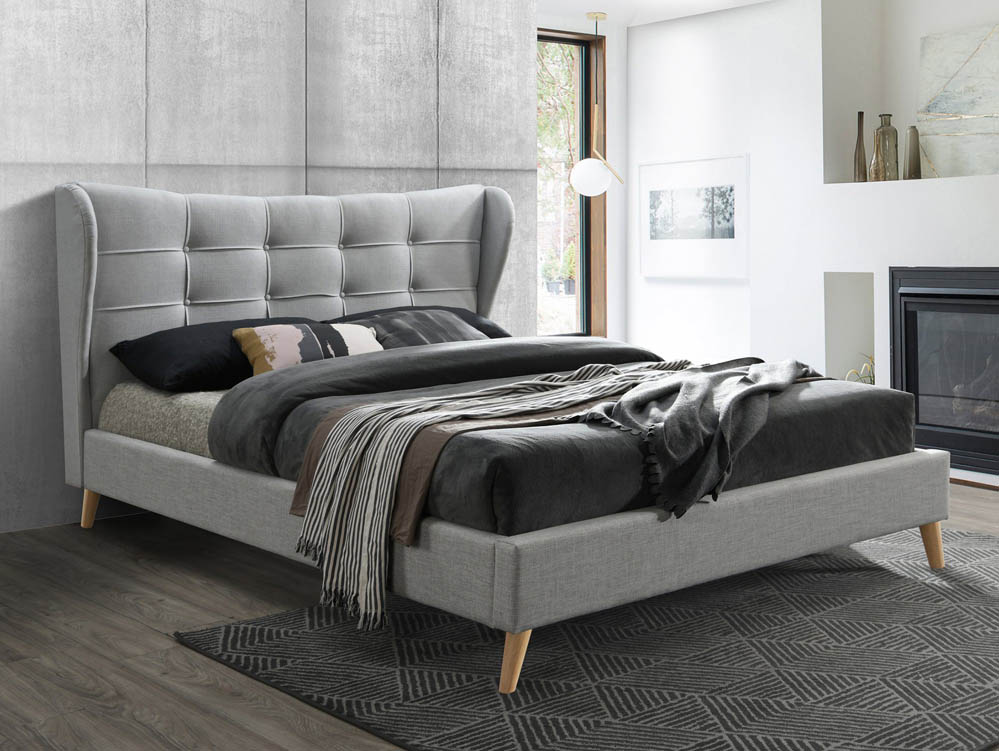 Birlea Birlea Harper 4ft6 Double Dove Grey Upholstered Fabric Bed Frame