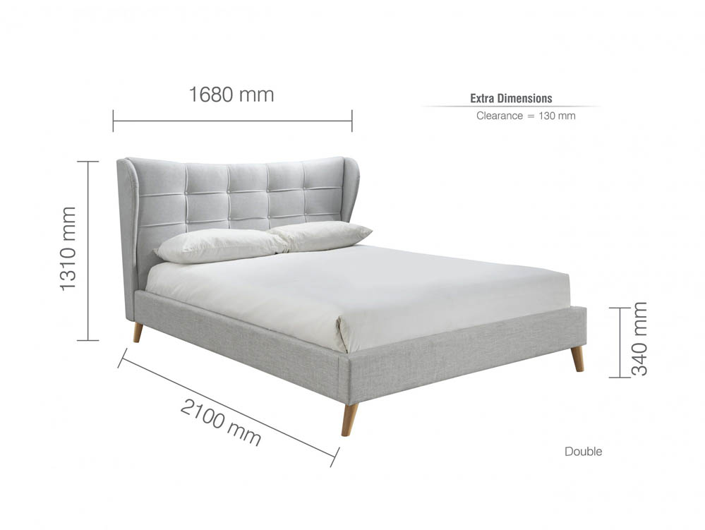 Birlea Birlea Harper 4ft6 Double Dove Grey Upholstered Fabric Bed Frame