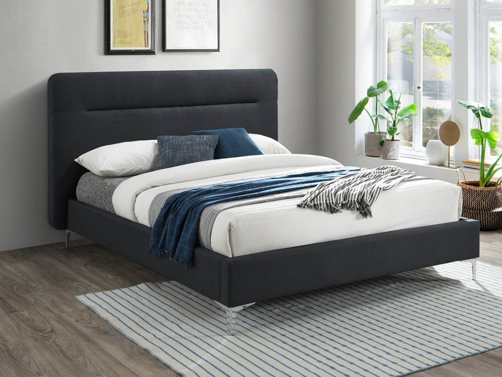 Birlea Birlea Finn 4ft6 Double Charcoal Grey Upholstered Fabric Bed Frame
