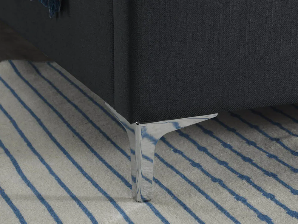 Birlea Furniture & Beds Birlea Finn 5ft King Size Charcoal Grey Fabric Bed Frame