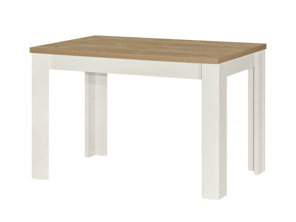 Birlea Birlea Highgate Cream and Oak Dining Table and 2 Bench Set (Flat Packed)