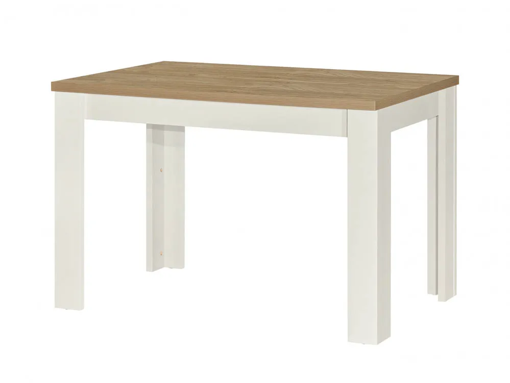 Birlea Birlea Highgate Cream and Oak Dining Table and 2 Bench Set