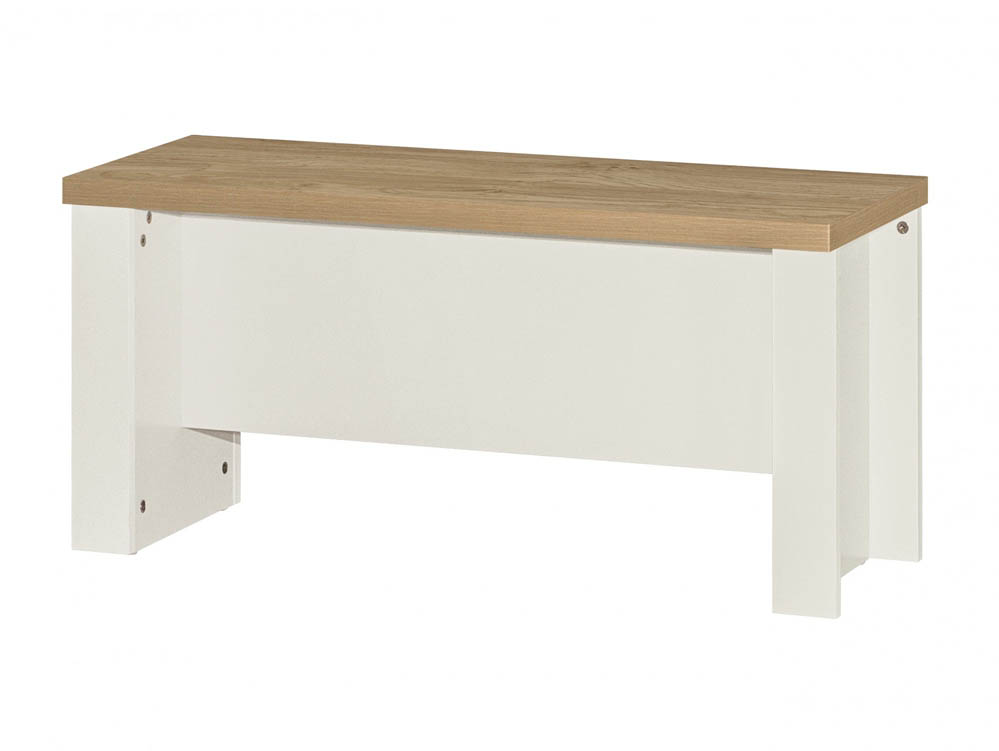 Birlea Birlea Highgate Cream and Oak Dining Table and 2 Bench Set (Flat Packed)