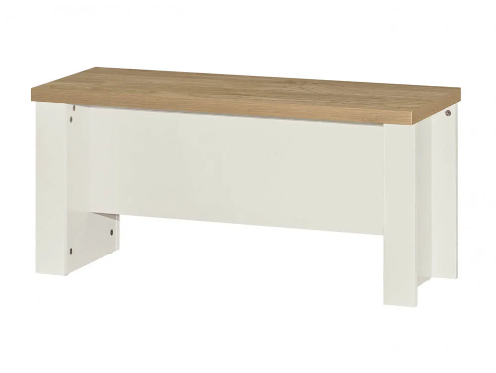 Birlea Birlea Highgate Cream and Oak Dining Table and 2 Bench Set