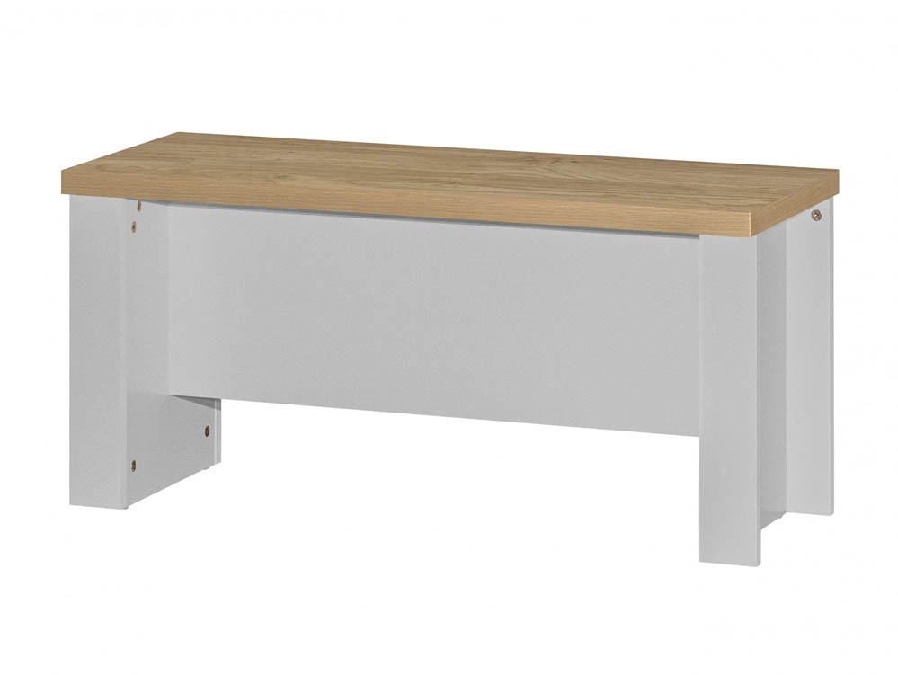 Birlea Birlea Highgate Grey and Oak Dining Table and Bench Set (Flat Packed)