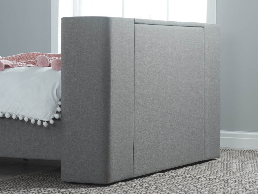 Birlea Birlea Plaza 5ft King Size Grey Upholstered Fabric TV Bed Frame