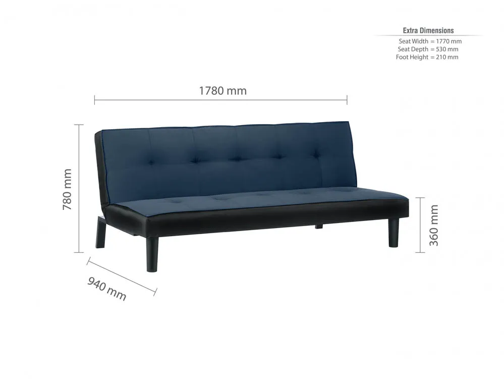 Birlea Birlea Aurora Midnight Blue Velvet Sofa Bed