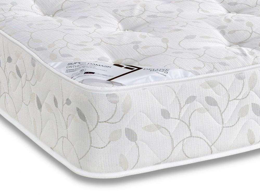 Deluxe Deluxe Super Damask Orthopaedic 3ft6 Large Single Mattress with Divan Base