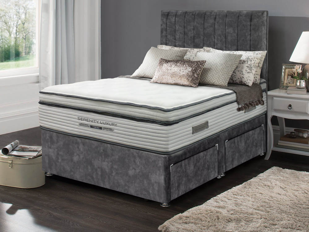 ASC ASC Serenity Luxury Pocket 1000 Pillowtop 4ft6 Double Mattress with Lunar Divan Base