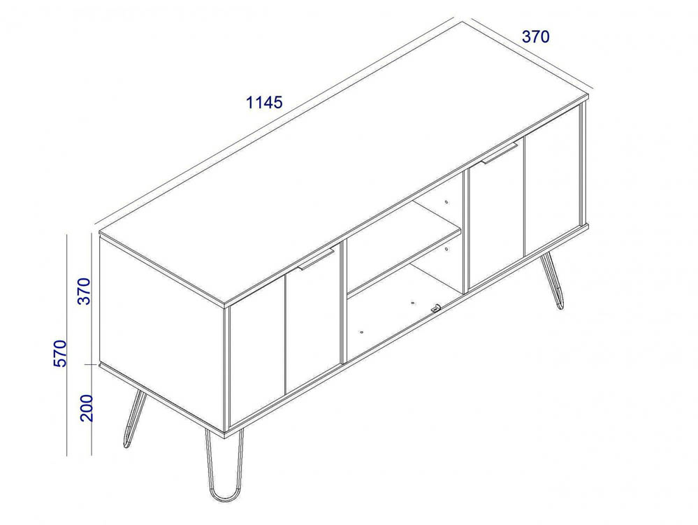 Core Products Core Augusta Driftwood and Calico 2 Door Flat Screen TV Unit (Flat Packed)