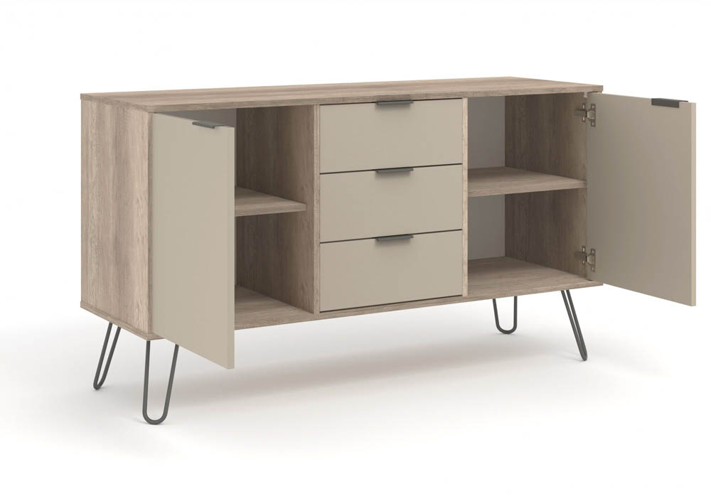 Core Products Core Augusta Driftwood and Calico Medium Sideboard with 2 Door 3 Drawer (Flat Packed)