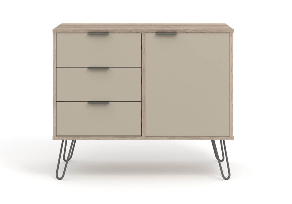 Core Products Core Augusta Driftwood and Calico 1 Door 3 Drawer Small Sideboard (Flat Packed)