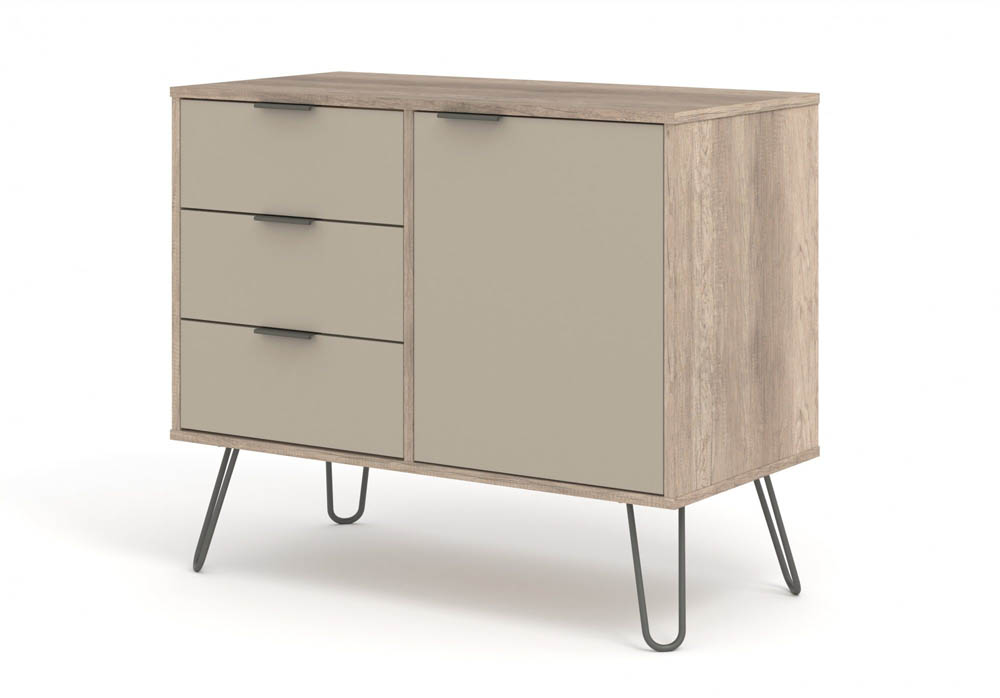 Core Products Core Augusta Driftwood and Calico 1 Door 3 Drawer Small Sideboard (Flat Packed)