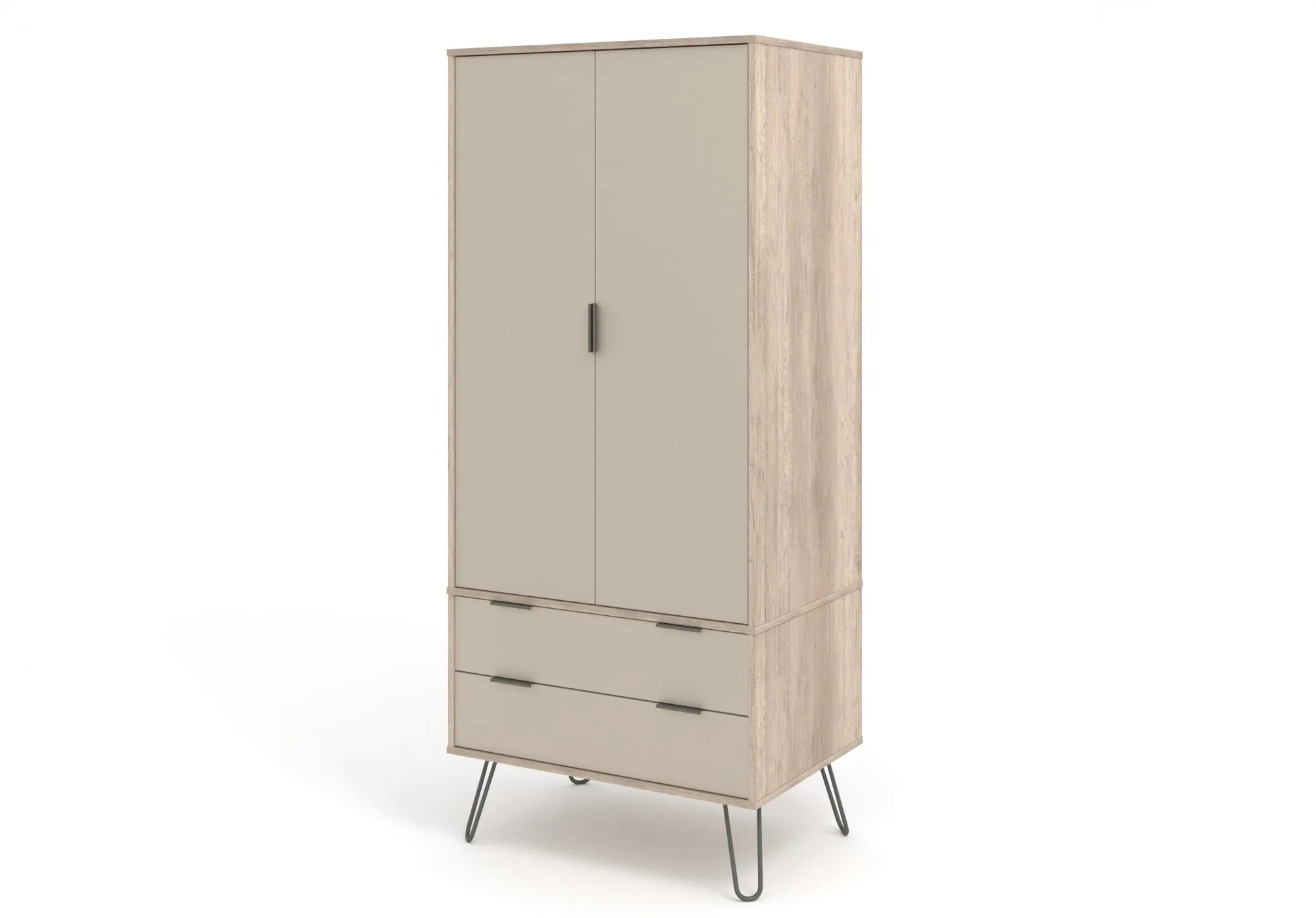 Core Core Augusta Driftwood and Calico 2 Door 2 Drawer Double Wardrobe