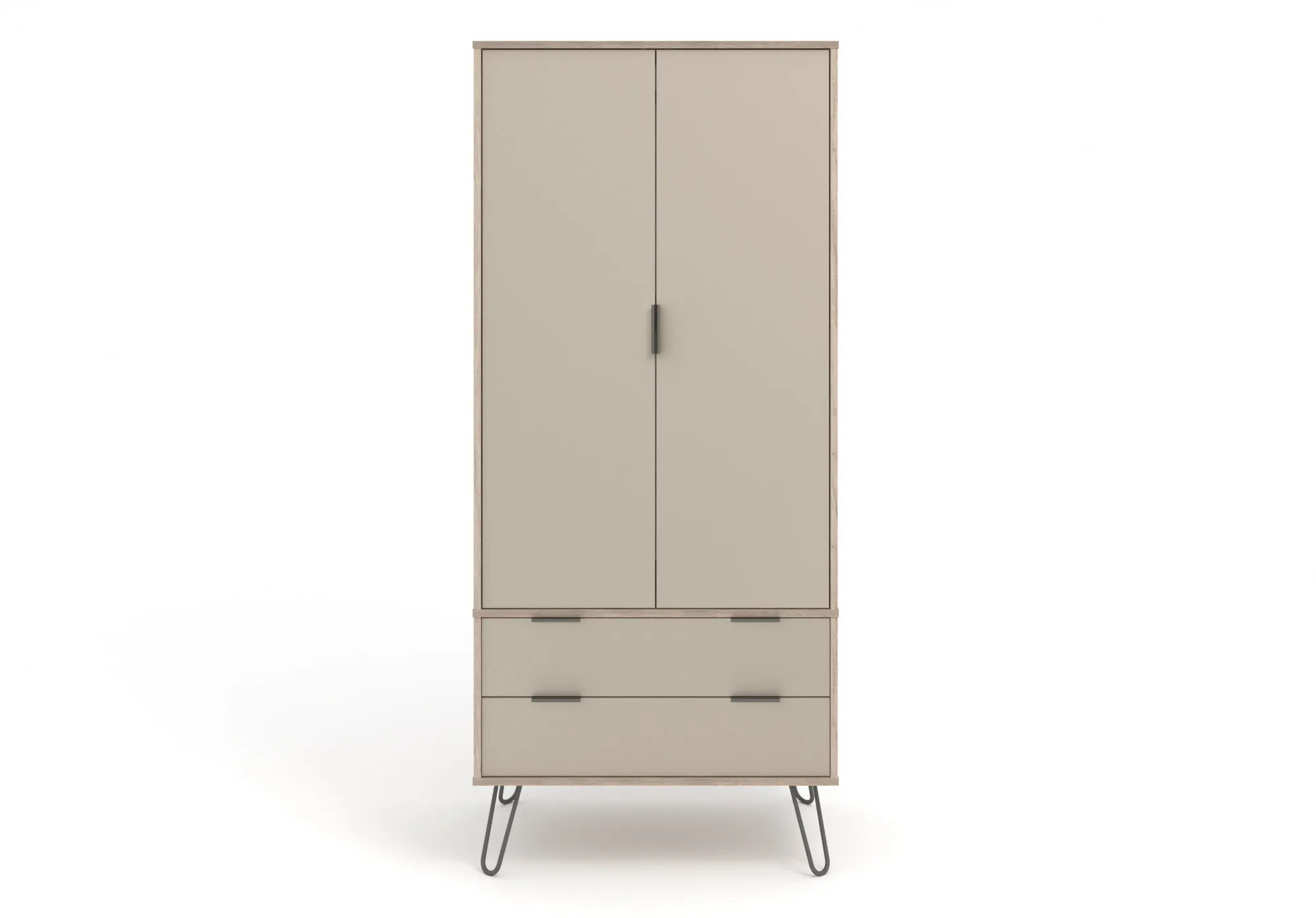 Core Core Augusta Driftwood and Calico 2 Door 2 Drawer Double Wardrobe