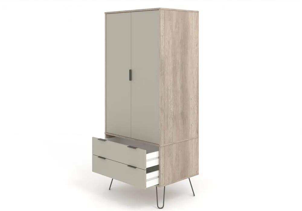 Core Core Augusta Driftwood and Calico 2 Door 2 Drawer Double Wardrobe
