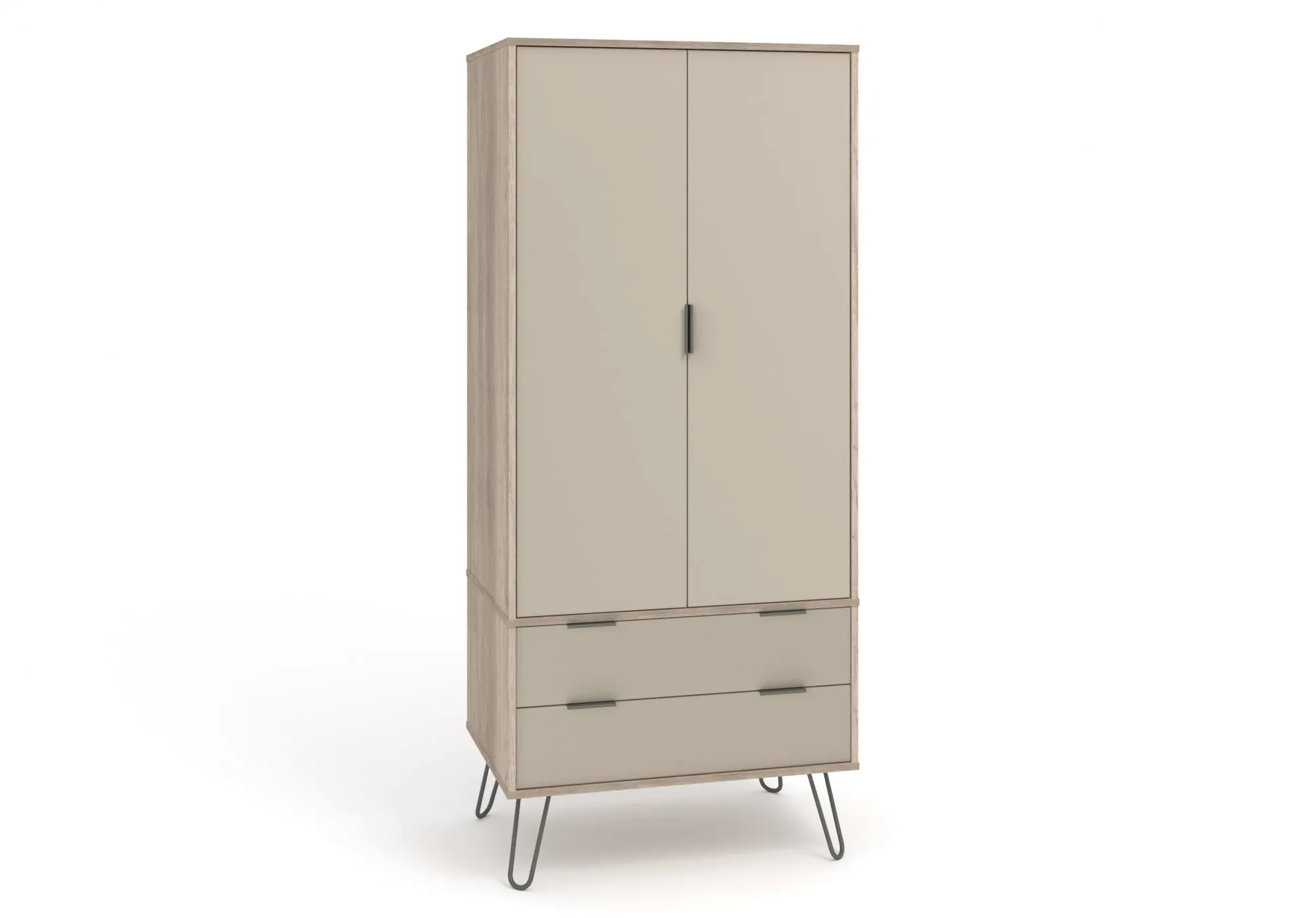 Core Core Augusta Driftwood and Calico 2 Door 2 Drawer Double Wardrobe