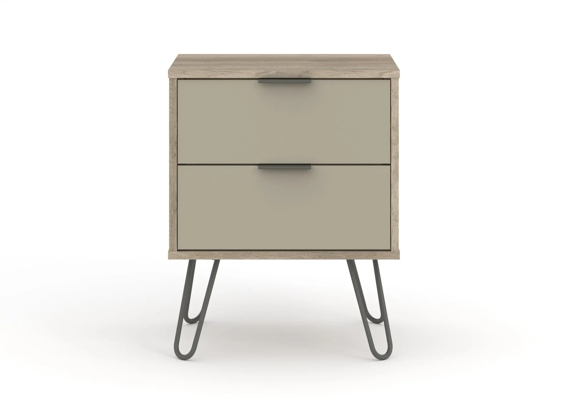 Core Core Augusta Driftwood and Calico 2 Drawer Bedside Table