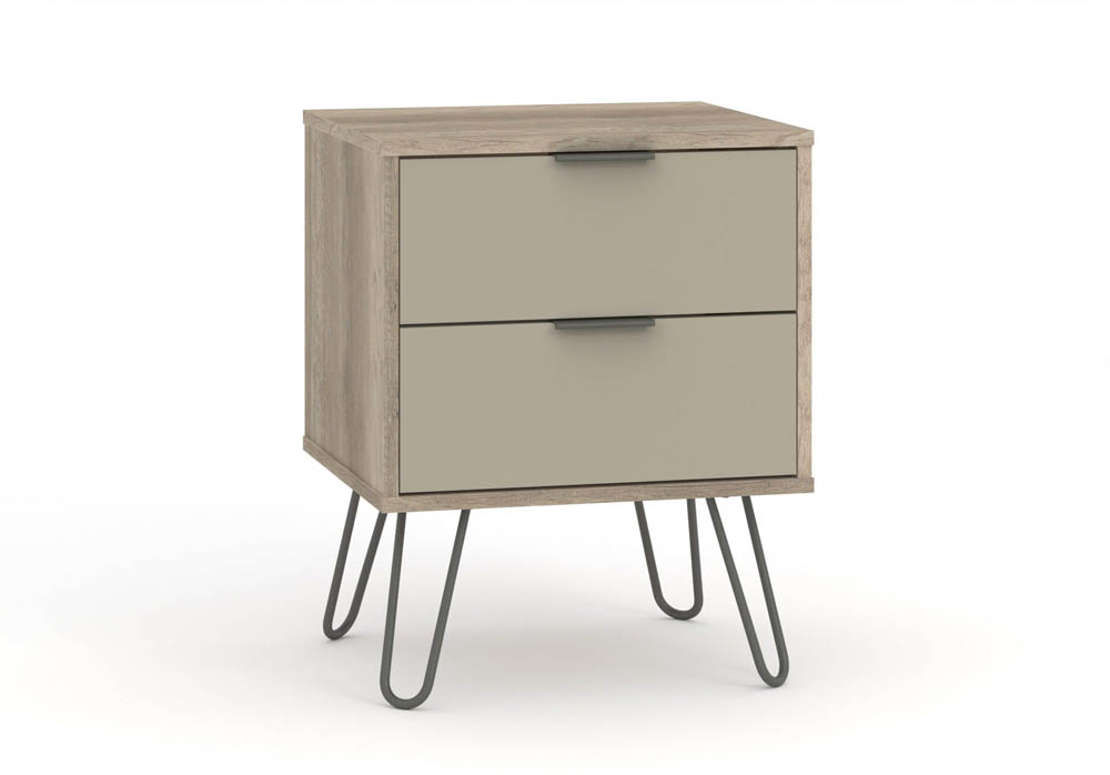 Core Products Core Augusta Driftwood and Calico 2 Drawer Bedside Cabinet (Flat Packed)