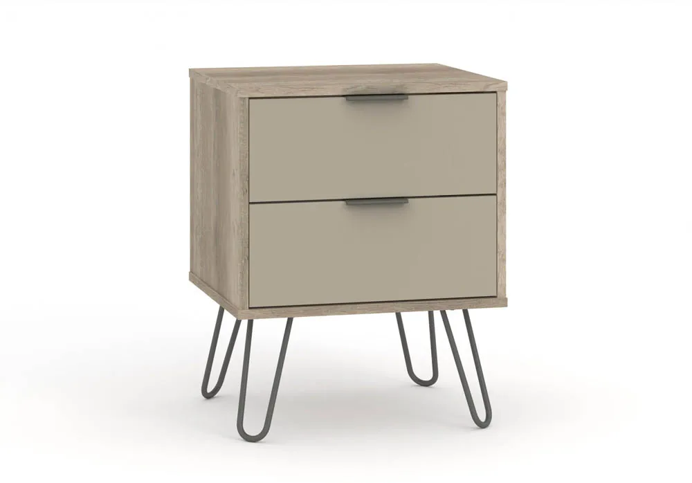 Core Core Augusta Driftwood and Calico 2 Drawer Bedside Table