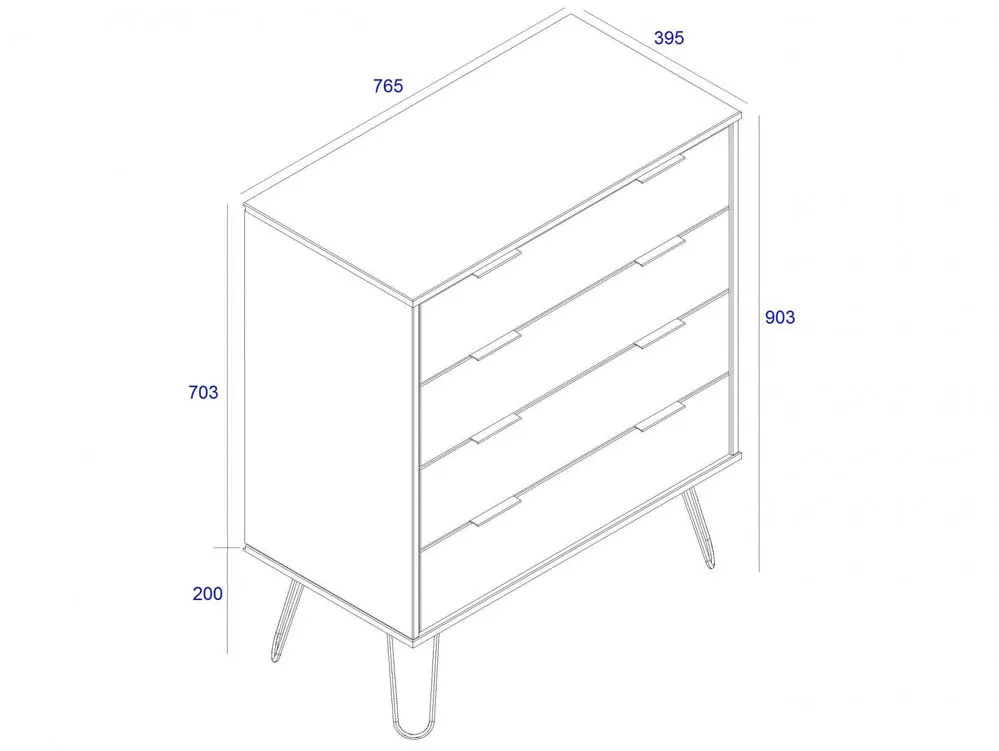 Core Products Core Augusta Driftwood and Calico 4 Drawer Chest of Drawers