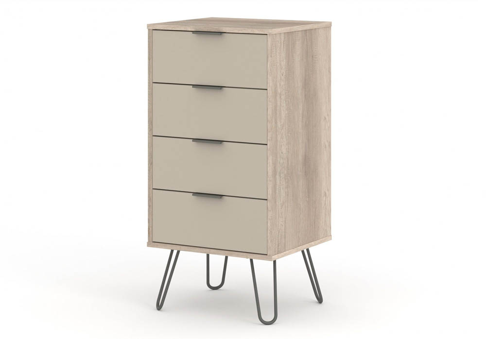 Core Products Core Augusta Driftwood and Calico 4 Drawer Narrow Chest of Drawers (Flat Packed)