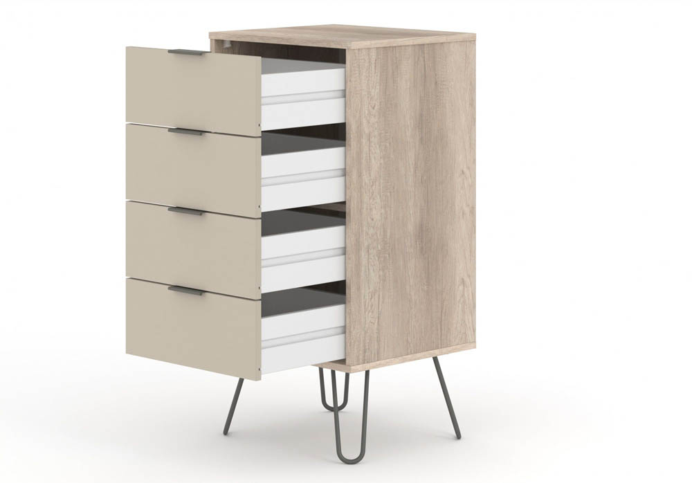 Core Products Core Augusta Driftwood and Calico 4 Drawer Narrow Chest of Drawers (Flat Packed)