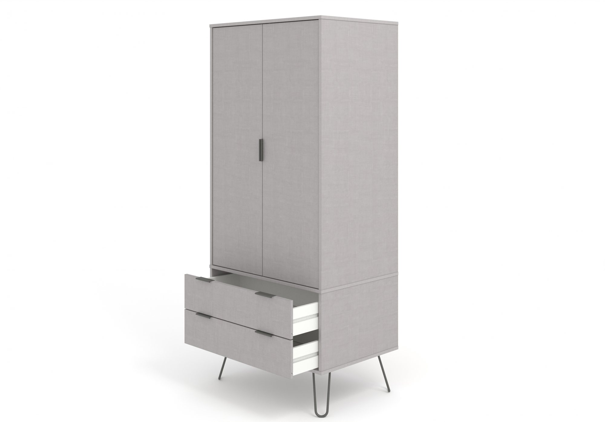 Core Products Core Augusta Grey 2 Door 2 Drawer Double Wardrobe (Flat Packed)