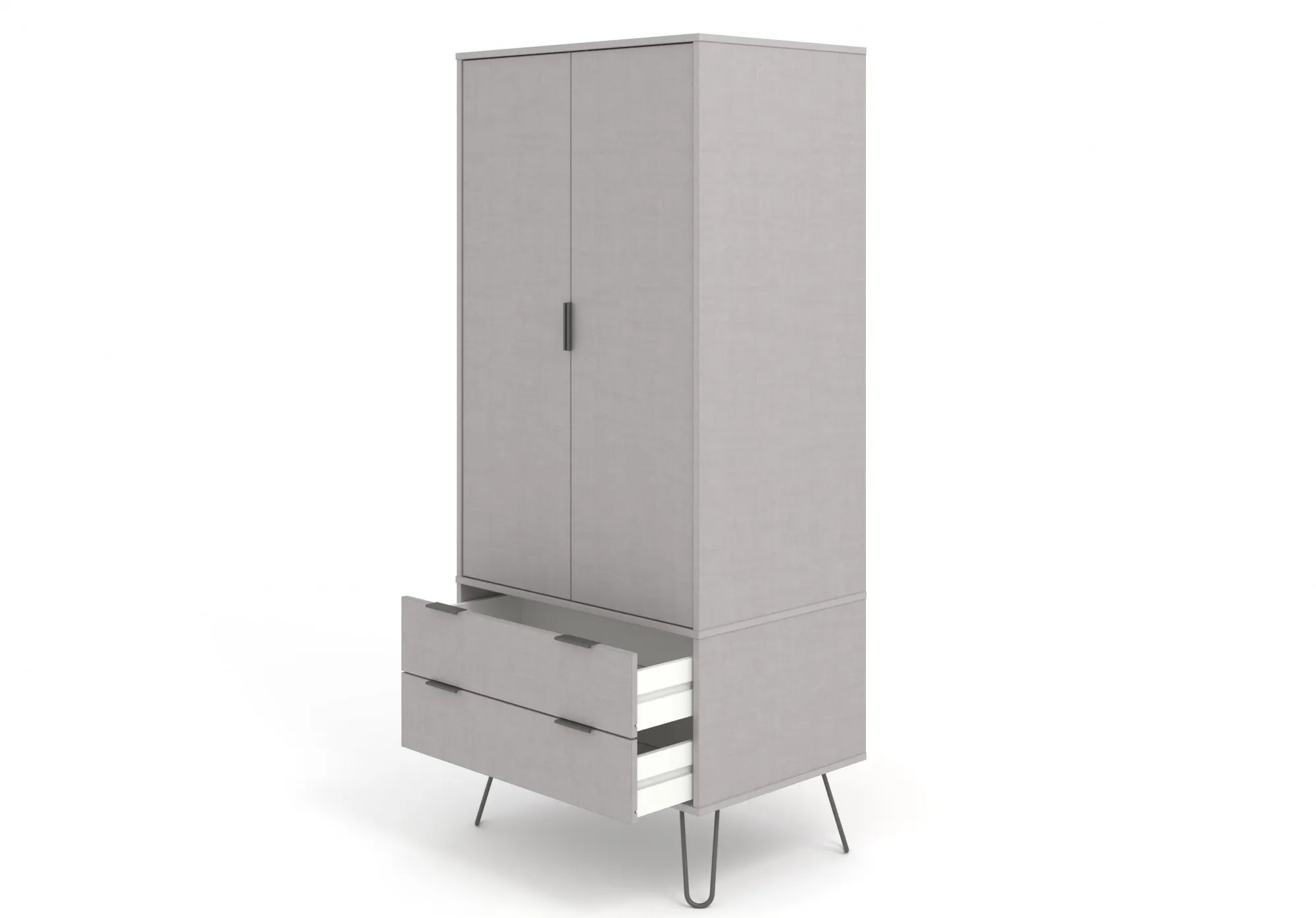 Core Core Augusta Grey 2 Door 2 Drawer Double Wardrobe