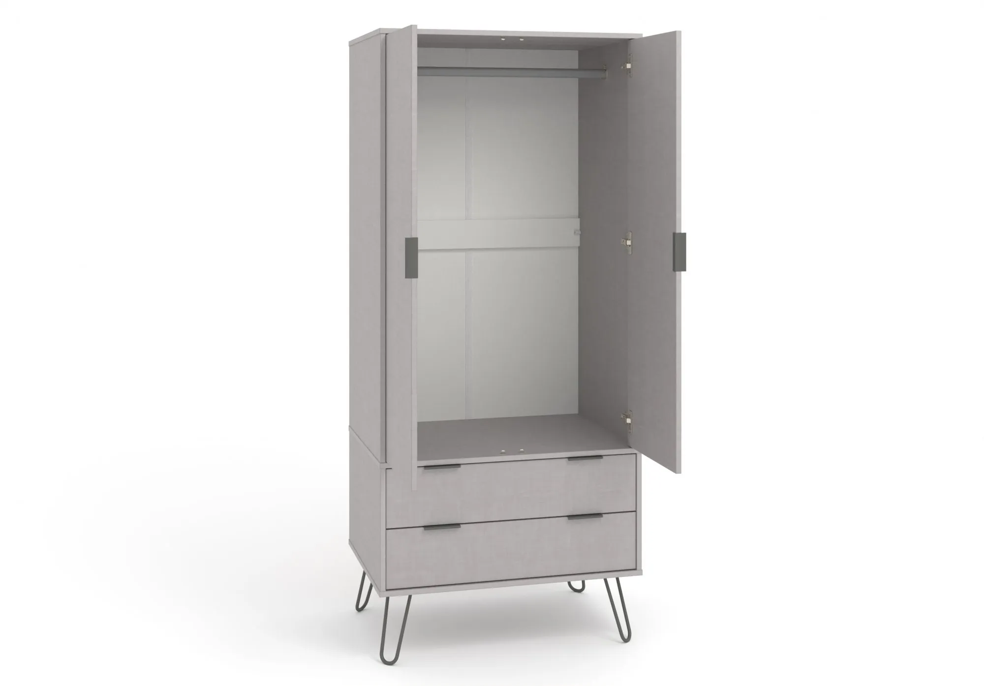 Core Core Augusta Grey 2 Door 2 Drawer Double Wardrobe