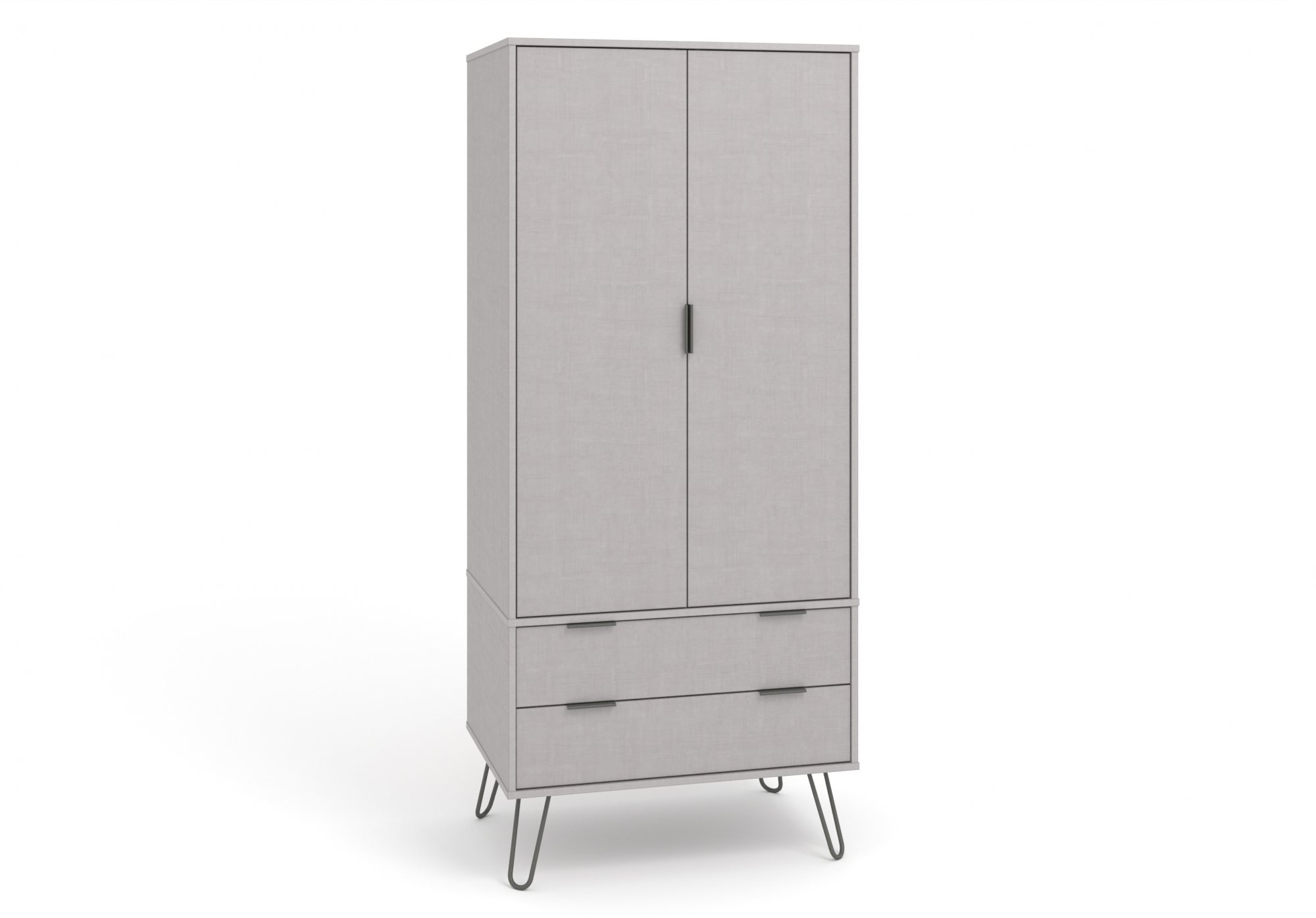 Core Products Core Augusta Grey 2 Door 2 Drawer Double Wardrobe (Flat Packed)