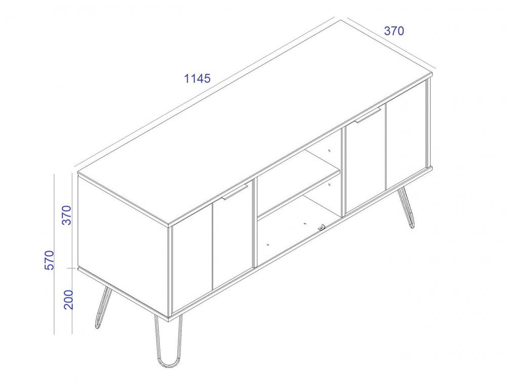 Core Products Core Augusta Grey 2 Door Flat Screen TV Unit (Flat Packed)