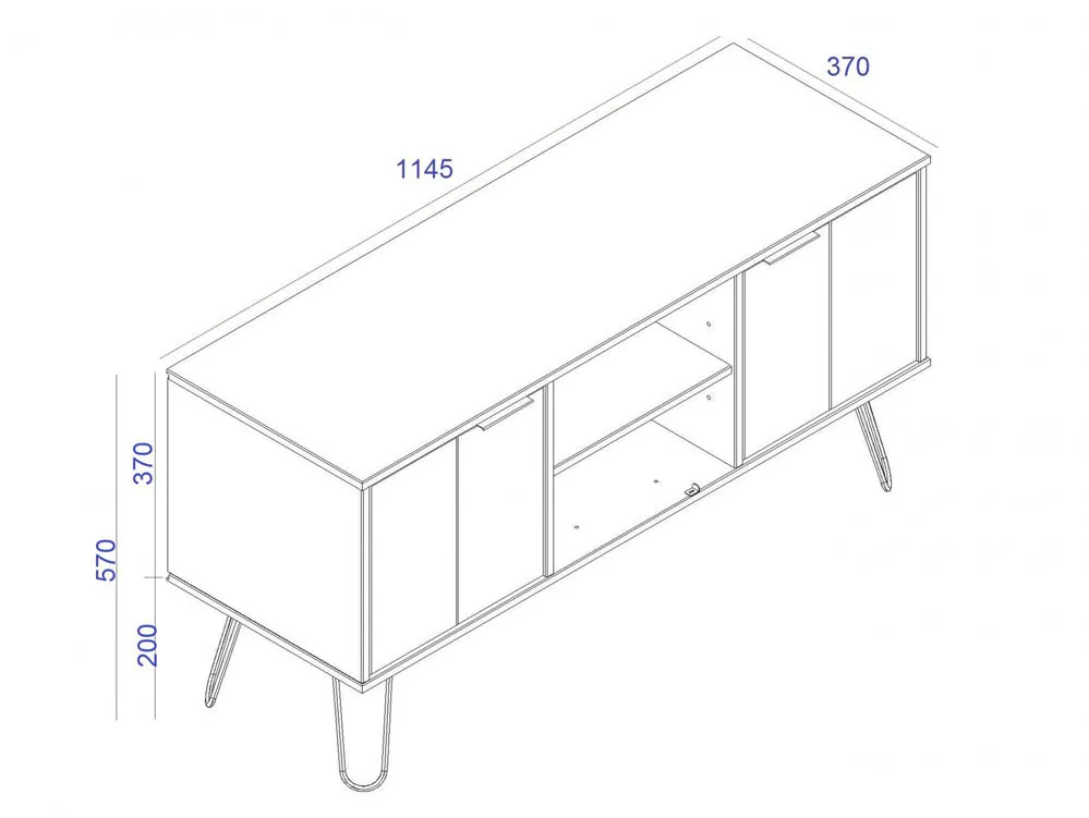 Core Core Augusta Grey 2 Door Flat Screen TV Unit