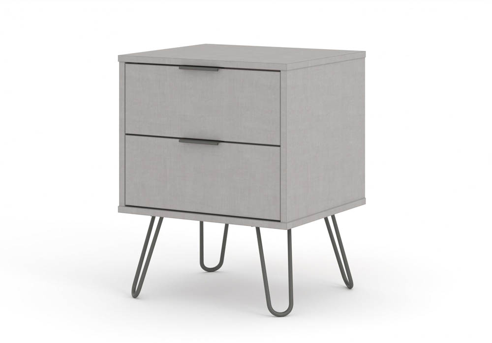 Core Products Core Augusta Grey 2 Drawer Bedside Cabinet (Flat Packed)