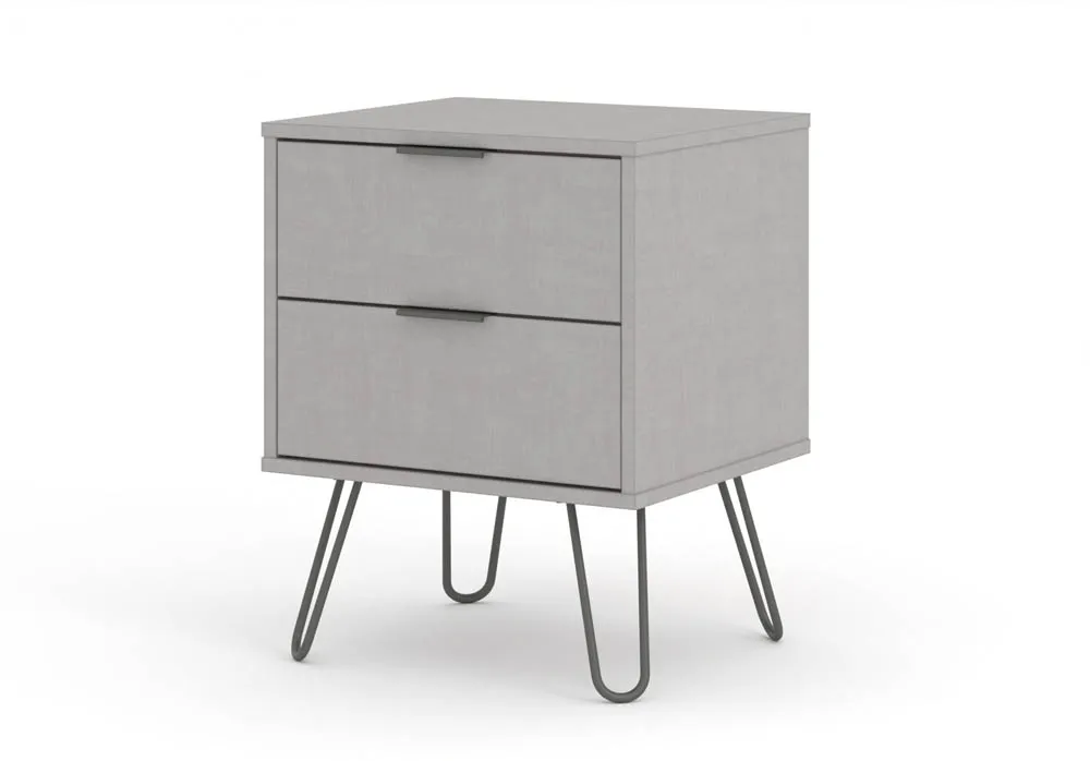 Core Core Augusta Grey 2 Drawer Bedside Table