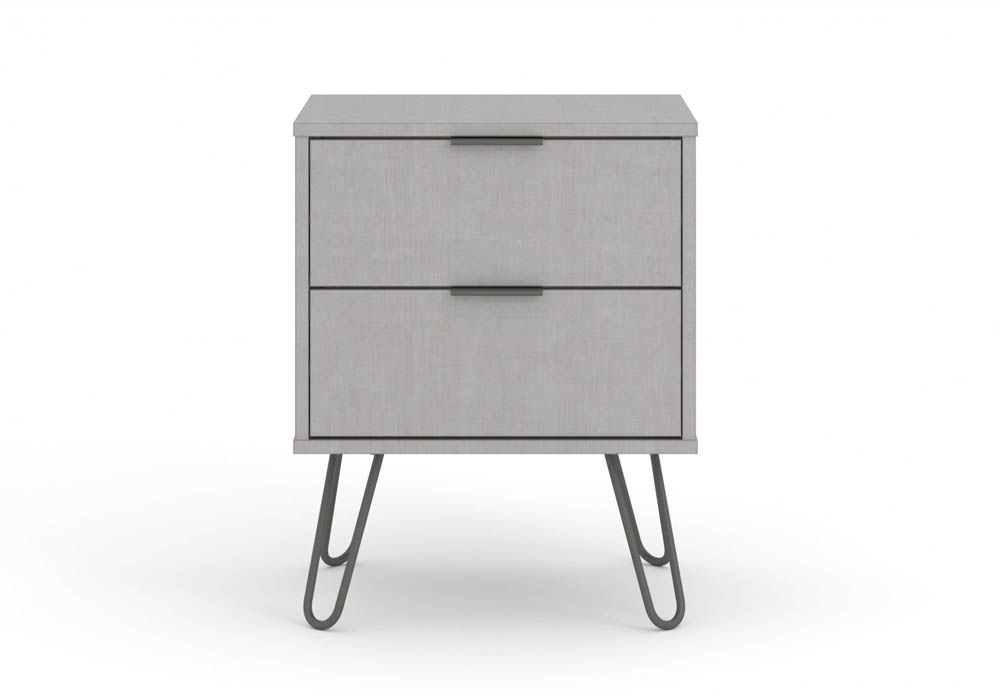Core Products Core Augusta Grey 2 Drawer Bedside Cabinet (Flat Packed)