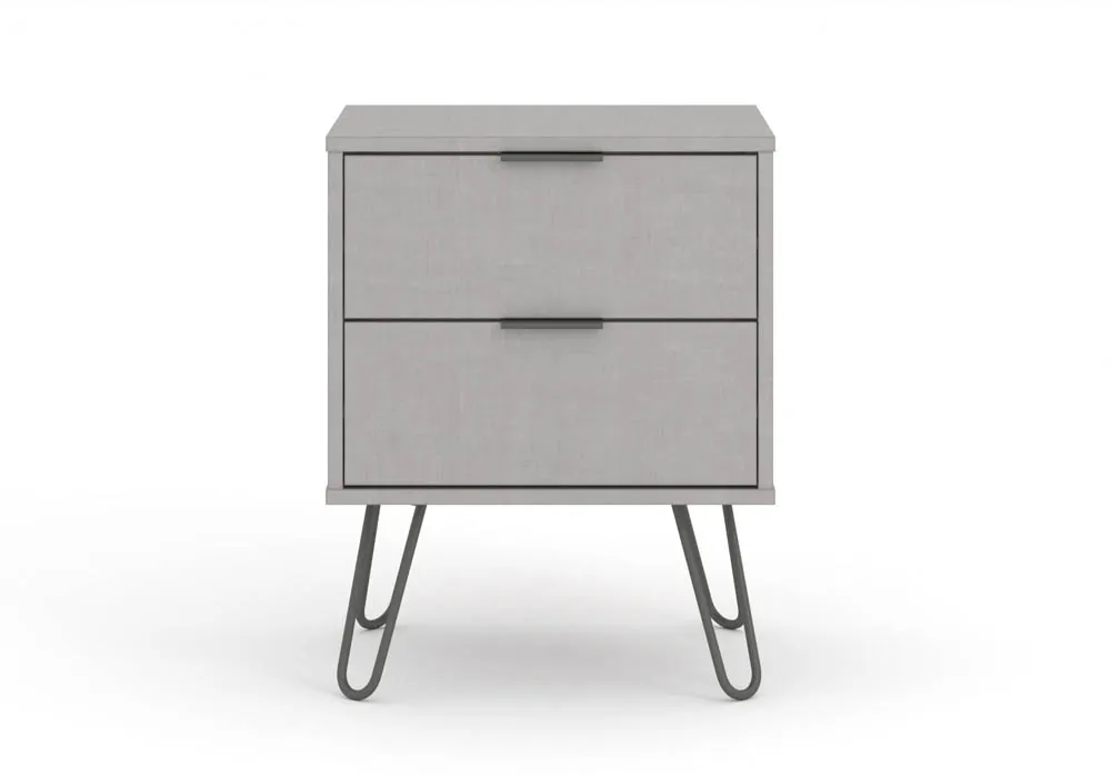 Core Core Augusta Grey 2 Drawer Bedside Table