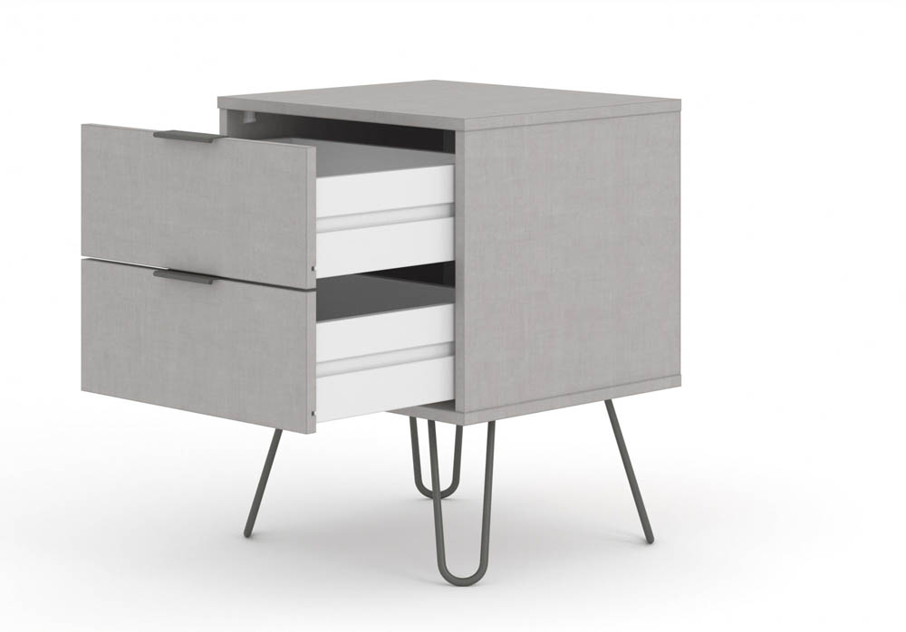 Core Products Core Augusta Grey 2 Drawer Bedside Cabinet (Flat Packed)