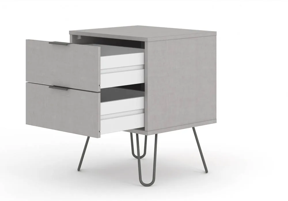 Core Core Augusta Grey 2 Drawer Bedside Table